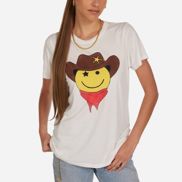 Lauren Moshi Wolf Cowboy Happy Face tee - Picture 3 of 12